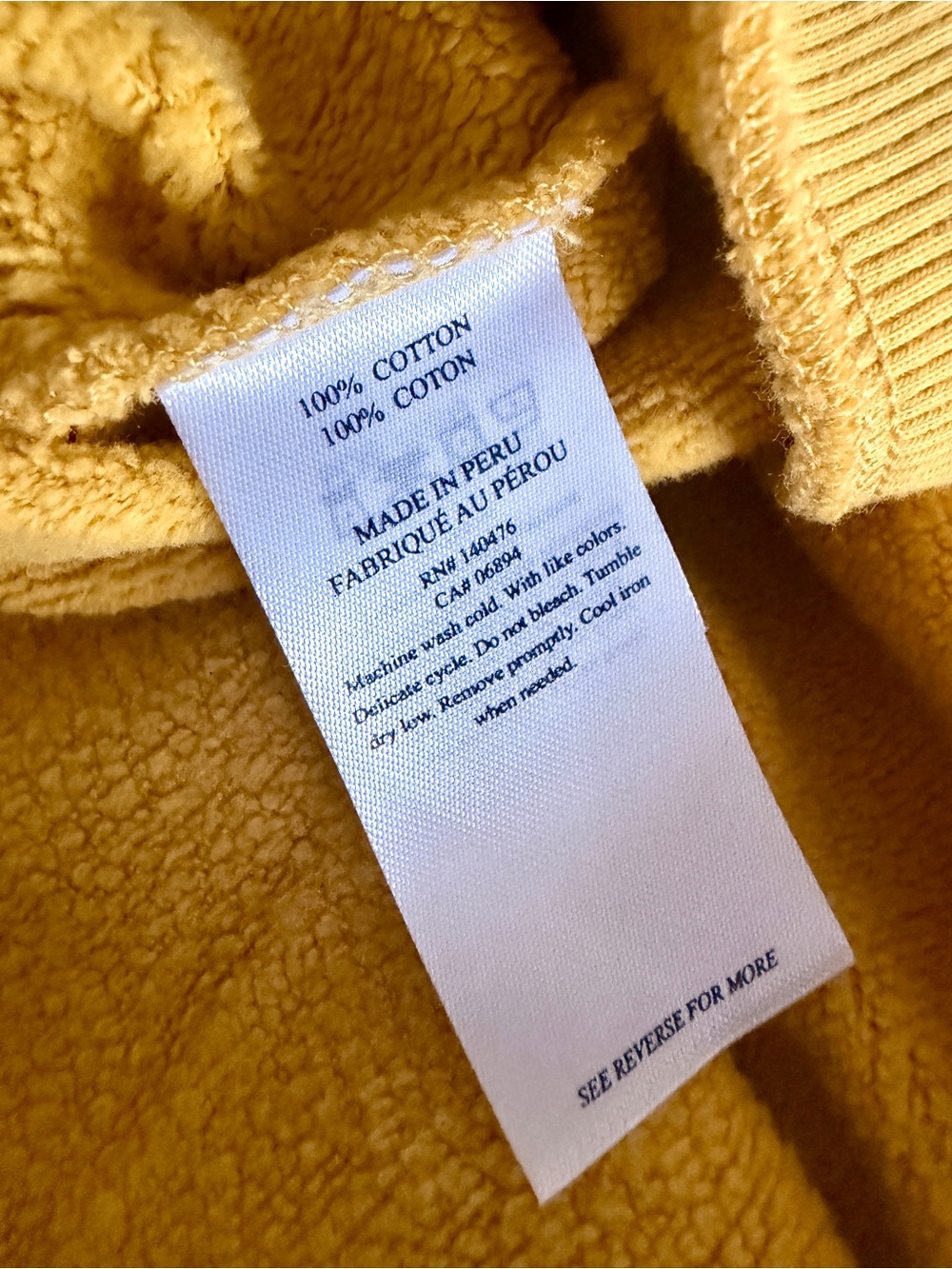 Fahrety Yellow Graphic Sweatshirt size small 100% cotton - Picture 5 of 5
